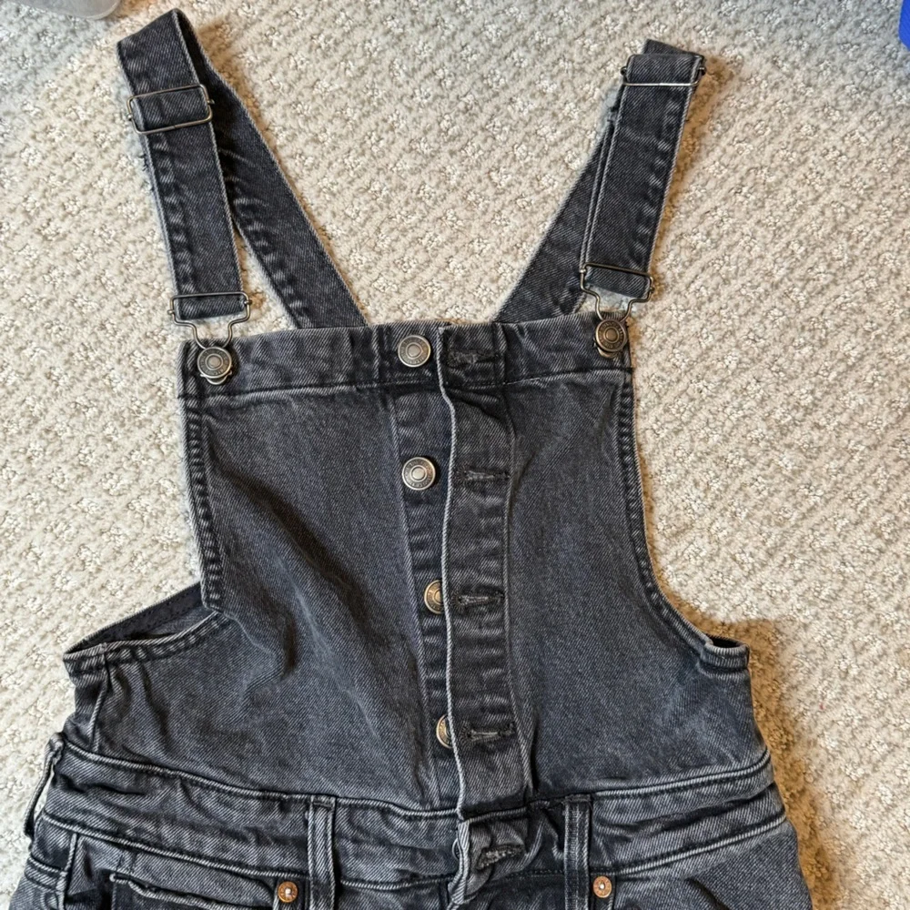 free people ziggy ‎ Black Shelby Washed Button-Up Denim Overalls Twenty Six